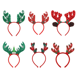 Pafu, decoraciones navideñas, accesorios para el cabello, cabeza de Navidad de fieltro, tocados de cuerno de <span class=keywords><strong>ciervo</strong></span>, diadema de astas de reno - Product Image 1