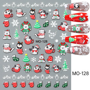 Vente flash : Nouvelle collection de Noël 5D, autocollants pour ongles en relief, design en plastique <span class=keywords><strong>2D</strong></span>, motif de renne et de flocon de neige, compatible avec l'art - Product Image 6