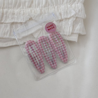 BELLEWORLD collège Style mode couleur Plaid goutte d'eau BB Clip 3 pièces/ensemble mignon jeune étudiant femme cheveux cassés frange épingle à cheveux