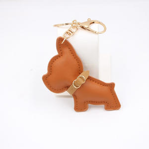 PUNK French Bulldog พวงกุญแจหนัง PU สำหรับผู้หญิงและผู้ชายคนรักสัตว์เลี้ยง - Product Image 5