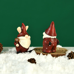Christmas Elf Resin Figurines 3.9in Matte Finish Indoor Decor Living Room Desktop Ornament Traditional Style Gift - Product Image 3