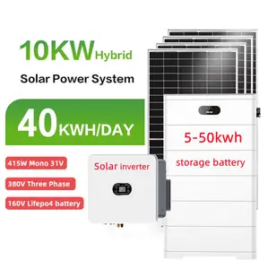 Kit panel surya 5kva 1000w Harga sistem daya Rumah 10KW offgrid 5.5 KW atasan atap Off Grid dengan baterai cadangan untuk Set lengkap rumah