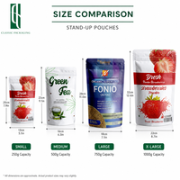 Sacs Doypack Personnalisés pour Aliments, Pochettes Souples Imprimées Mat avec Valve, en Feuille d'Aluminium Anti-Humidité, Impression Numérique, Faible MOQ