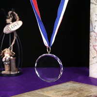 Pendentif Médaille Personnalisé en Cristal Vierge, Récompense en Cristal Artificiel pour Compétition de Maternelle, Cadeau, Vente en Gros, OEM