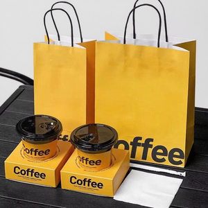 Scatola di imballaggio Sandwich incorporata confezione di pane tostato per uova spesse nel vassoio di carta della tazza della bevanda della caffetteria del ristorante - Product Image 2