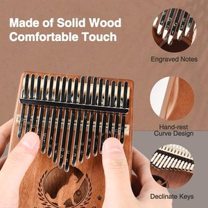 Kalimba LEKATO de 17 Teclas, Piano de Pulgar Portátil de Madera Maciza, Mbira, Juego de Piano de Dedos para Principiantes con Martillo de Afinación y Libro de Música en Clave de Do - Product Image 4