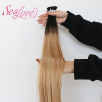 Ekstensi Rambut Manusia Tip Nano Plastik Lurus Berkualitas Tinggi, Double Drawn, Virgin Cuticle-Aligned, Fleksibel, F-tip, Laris Manis