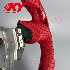 Volante Deportivo Personalizado de Fibra de Carbono Roja con LED para Nissan 370Z NISMO GT Coupe, para Infiniti FX35 FX37 FX50 - Product Image 3