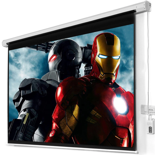Alr Motorise Projection Movie Screens 4K HD16:9 Foldable and 200 Inch Motorized Projector Screen for Home Party Office