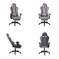 Chaise de jeu CARLFORD Extreme Gamer, chaise de direction en cuir pliable à dossier haut avec fonctions de massage pour le bureau ou la maison