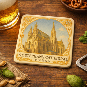 Hot Sell Austria Vienna Ceramic Printing Coasters Souvenir Theme UV Printing Coaster for Tourist Souvenir Gifts