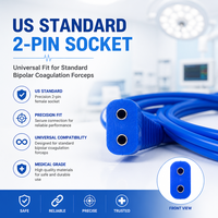 Câble de coagulation bipolaire stérile jetable 3M, norme américaine, avec fiche ergonomique angulaire et double connecteur banane pour la chirurgie