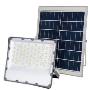 ไฟสปอร์ตไลท์ LED พลังงานแสงอาทิตย์ 100W 5000K IP65 สำหรับภายนอกอาคาร ติดตั้งบนพื้นผิว ตัวเรือนอะลูมิเนียมพร้อมเลนส์ - Product Image 2