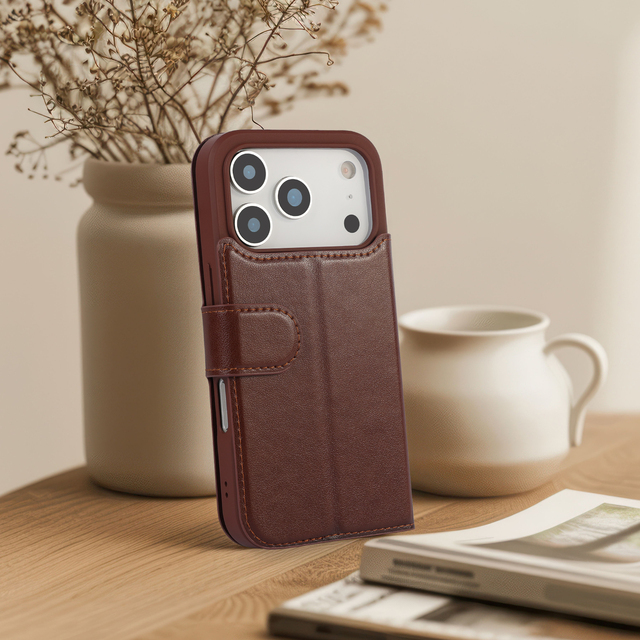 Custom Logo PU Leather Phone Case  for iphone Wallet Magnetic Card case and Card Holder for iPhone 17 16 15 14 13 Pro Max