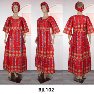 H&D BJL102 Nouvelle tenue africaine personnalisée pour femmes, robes <span class=keywords><strong>Bazin</strong></span> Riche, broderies, robes <span class=keywords><strong>Boubou</strong></span> - Product Image 3