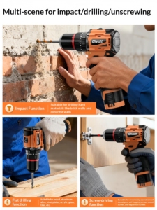 16Vコードレスドリル100セットインパクト電気ドリルセットリチウム電池充電器複数のワイヤレス電動工具付き - Product Image 2