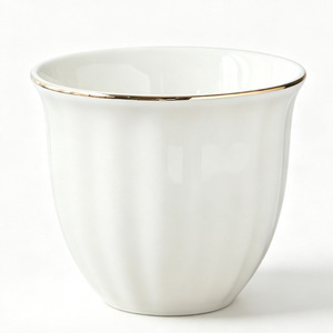 Tasse à café en porcelaine blanche de luxe Pine Pavilion, bordure dorée, tasse à thé classique, design minimaliste, passe au micro-ondes et au lave-vaisselle, pour usage domestique - Product Image 6