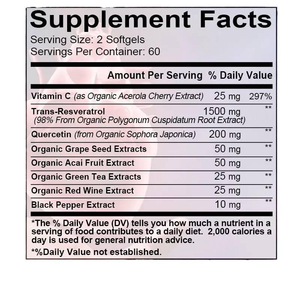 Cápsulas de Resveratrol 1500mg - Extracto de Raíz de Alta Potencia para el Bienestar de Adultos, Fórmula Natural, 60 Unidades - Product Image 6