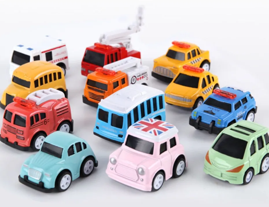Geri çekin Diecast oyuncaklar karikatür şehir kurtarma mühendislik araba alaşım Mini Model araba Polic araba Q alaşım modeli simülasyon