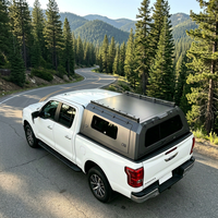 Auvent de camionnette robuste en aluminium imperméable à 3 portes et toit surélevé avec fenêtre coulissante pour Ford F150/Hilux/Tacoma de 5,0 à 5,4 pieds