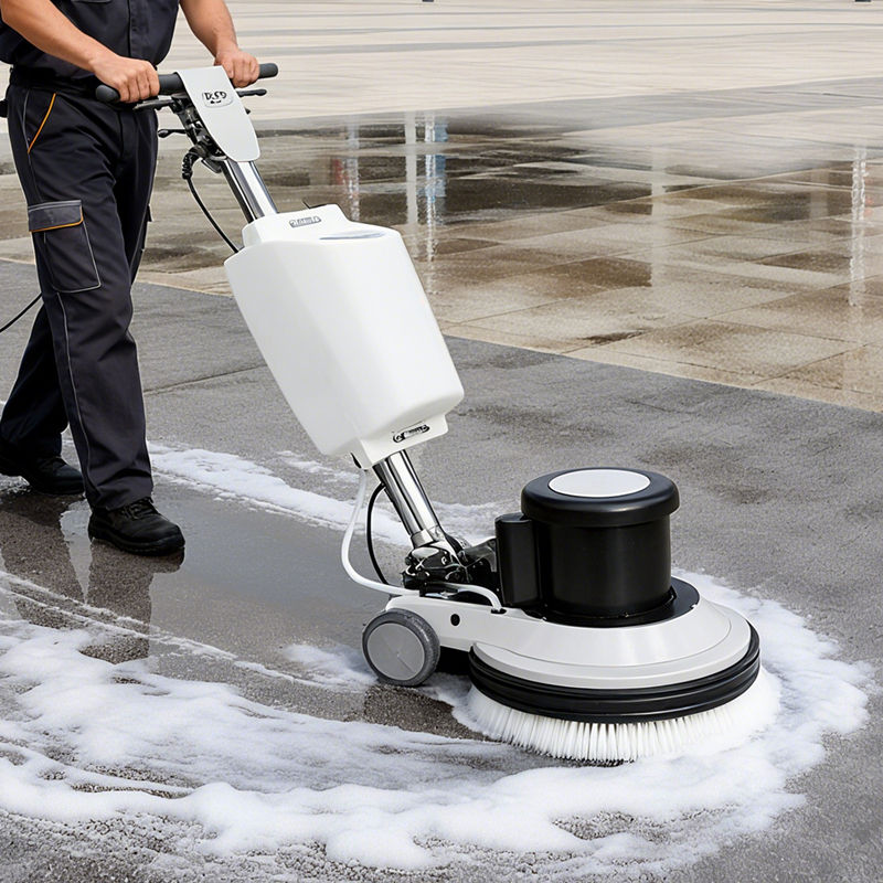 CE Industrial Electric Manual Floor Sweeper Scrubber Heavy Duty Single Disc Stone Tile Floor Cleaning Washing Scrubbing Machine