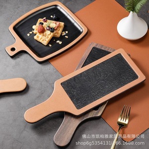 Creative <b>melamine</b> handle <b>plates</b>, flat <b>plates</b>, steak <b>plates</b>, pizza <b>plates</b>, Korean sashimi and barbecue plating, Western - Product Image 3
