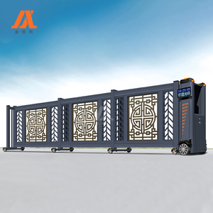 Porte coulissante automatique sans rail principale, télescopique, autoportante, incurvée et à roulettes, au design soigné - Product Image 3