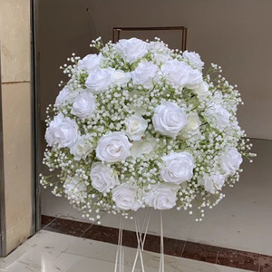 Grande boule de fleurs artificielles roses blanches de 60cm pour mariage centres de table pour décoration de mariage - Product Image 1