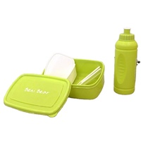 Boîte à déjeuner bento en plastique pour enfants, ensembles de bouteilles d'eau et de sacs à déjeuner, boîte à déjeuner écologique sans bpa pour enfants