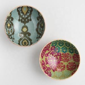 Venta caliente logotipo personalizado hotel de lujo conjunto de boda diseño moderno mango madera Cocina Comida ensaladera esmaltado impreso bajo MOQ - Product Image 3