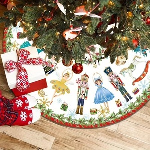 Jupe de sapin de Noël YUELIAN rouge et noire avec flocons de neige pour la décoration des fêtes - Product Image 5