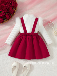 Nuovo Set di Abbigliamento Casual per <span class=keywords><strong>Bambini</strong></span> con Maglietta a Quadri e Gonna con Cintura per Natale, E-Commerce Transfrontaliero - Product Image 4