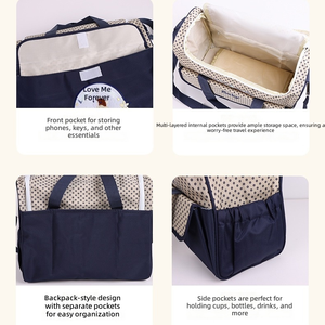 Sacs à couches <span class=keywords><strong>pour</strong></span> bébé, lot de 5 pièces, imperméables et anti-poussière, multifonctionnels, avec deux sacs à main, un sac <span class=keywords><strong>pour</strong></span> biberon, un petit sac à lunch et un tapis - Product Image 6