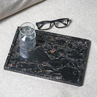 Plateau rectangulaire moderne en marbre poli couleur crème rose, étanche, pour bougies, bijoux, bagues, collations, présentation de table, hôtel, fête