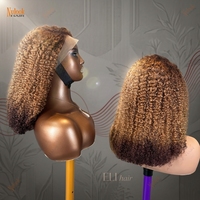 Peluca frontal de encaje 13*4 de cabello humano virgen de doble densidad, cabello humano brasileño original sin procesar SDD, peluca frontal de encaje con rizos Pissy.