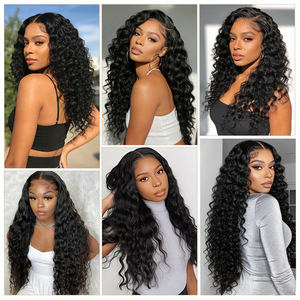 Pelucas delanteras de encaje de onda suelta Peluca de cabello humano virgen de onda rizada suelta Peluca de rizo transparente para mujeres negras 30 36 40 pulgadas de largo - Product Image 6