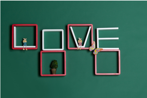 Thời trang tình yêu hình dạng nổi <span class=keywords><strong>Cube</strong></span> tường kệ MDF trang trí <span class=keywords><strong>Cube</strong></span> tường kệ - Product Image 2