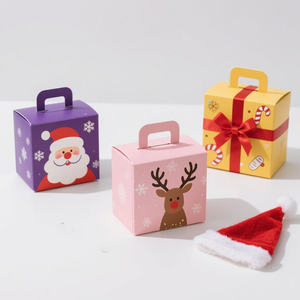 <b>Christmas</b> gift <b>box</b> with handle Xmas treat <b>box</b> portable <b>Christmas</b> candy <b>box</b> <b>Christmas</b> paper gift <b>box</b> festive gift <b>box</b> - Product Image 2