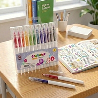 Stylo aquarelle effaçable écologique à 12 couleurs avec logo personnalisé, encre sensible à la chaleur, marque OEM, marqueur artistique certifié EN71 MSDS REACH