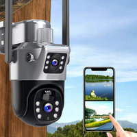 Caméra de sécurité solaire WiFi LTE COSFLOW V380 Pro 3MP, étanche IP66, extérieure, avec suivi de mouvement humain, vision nocturne, audio bidirectionnel