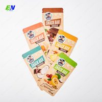 Pochette d'Emballage pour Crème Glacée en Papier Kraft Imprimé Numériquement, Écologique, Biodégradable et Compostable, avec Fermeture Zip et Laminée