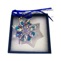Ornements de décoration attrape-soleil flocon de neige suspendus accessoires de garniture cadeaux de noël cristal Transparent flocons de neige pendentif de voiture