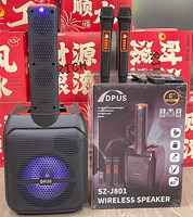 Altavoz Bluetooth SZ-j801 de 8 Pulgadas con Luces LED RGB, Lámpara de Columna, 7.4V 4500mah 40W, Altavoz Inalámbrico de Alta Potencia con Doble Micrófono para Karaoke