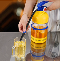 Distributeur de boissons à pompe manuelle en forme d'extincteur 1,5 L – Seau à bière et whisky – Distributeur de fût de bière – Barils en plastique pour vin