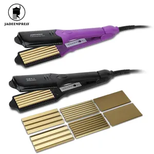 New Design Hair Perm Machine Private Label Flat Iron Titanium, Hot Selling Product Styling Tool Private Label Hair Crimper Iron