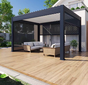 Gazebo en métal robuste. Pavillon à toit rigide résistant aux charges de neige pour toutes les saisons. <span class=keywords><strong>Abri</strong></span> de jardin extérieur résistant à la rouille. - Product Image 1