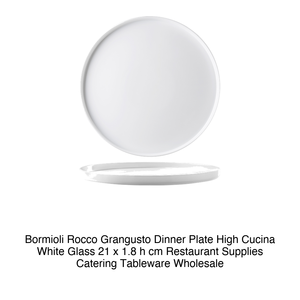 Plato de Cena Bormioli Rocco Grangusto, Cristal Blanco Cucina, 21 x 1.8 h cm, Suministros para Restaurantes, Vajilla para Catering, Venta al por Mayor - Product Image 2
