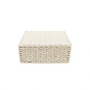 Caja de Almacenamiento Rectangular Resistente de Nuevo Diseño, con Cordón de Plástico y Tapa con Bisagras, Organizador de Armario - Product Image 1