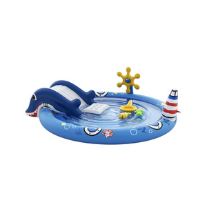 Piscina Inflable Pursuefree con Diseño de Tiburón para Niños, Juego al Aire Libre - Product Image 1