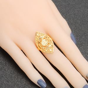 Anillos de Compromiso de Latón Chapado en Oro de 24k, Estilo Dubái, Joyería para Mujer, Anillos de Oro Populares en Oferta JXX - Product Image 2